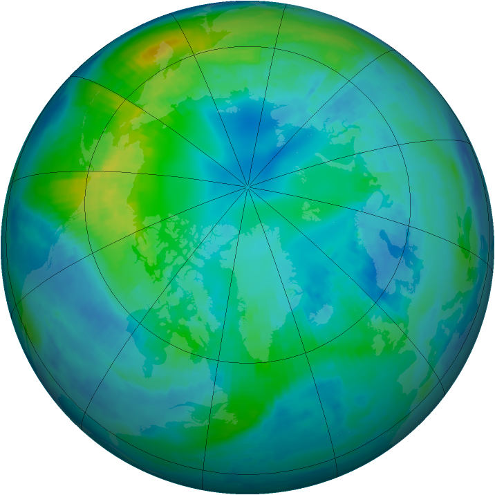 Arctic ozone map for 23 October 2000
